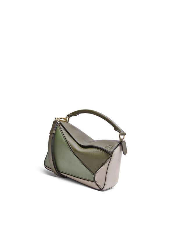 Loewe Small Puzzle bag in classic calfskin Verdes Azules | VATYK-9281