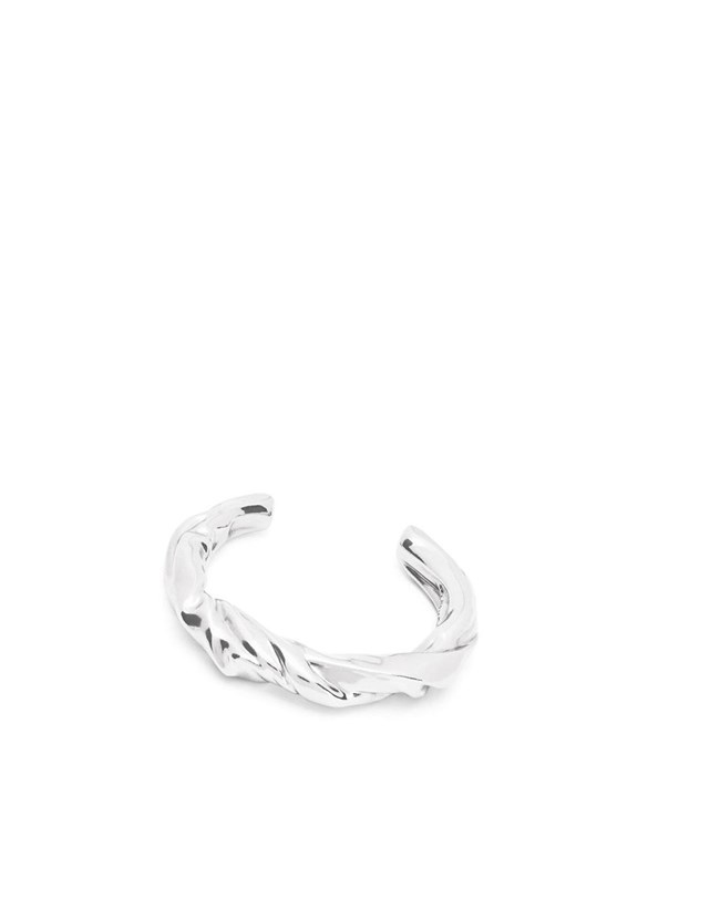 Loewe Small nappa twist cuff in sterling silver Plateados | MNGIH-2451