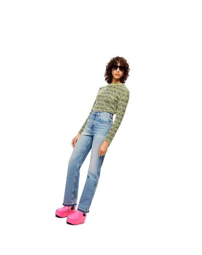 Loewe Straight leg jeans in denim Washed Denim | DVCYN-9108