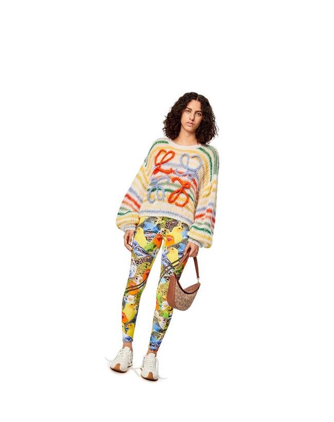 Loewe Stripe sweater in mohair Blancos Multicolor | FUGOP-1275
