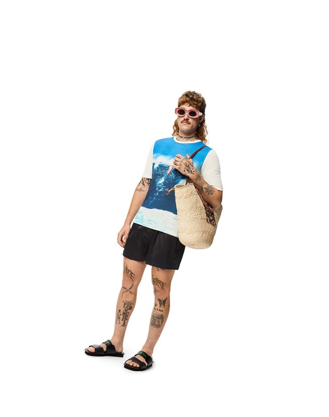 Loewe Surf print T-shirt in cotton Azul Marino Azules | ZVQIW-7826