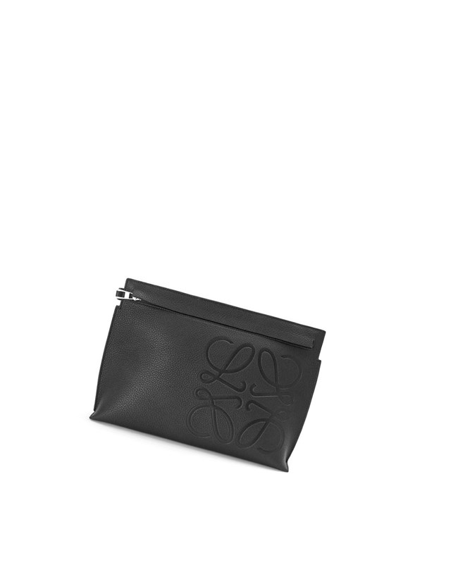 Loewe T Pouch in grained calfskin Negros | VXSRN-0794