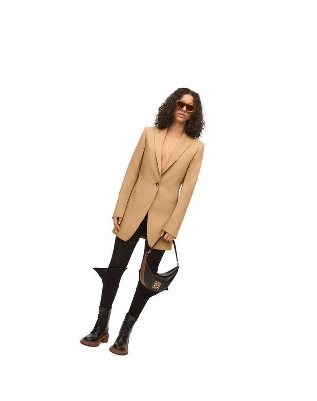 Loewe Tailored jacket in wool Beige | PAOKZ-7248