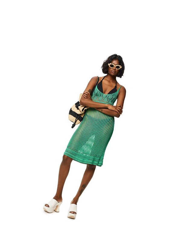 Loewe Tiras dress in viscose Verdes | OFDSN-8549