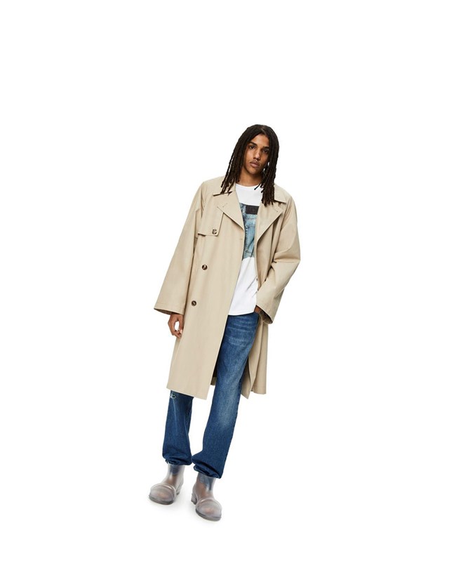 Loewe Trench coat in cotton Grises | CBDYU-9024