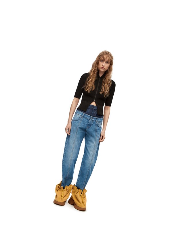 Loewe Trompe l'oeil jeans in denim Azules | ZDMKE-3108