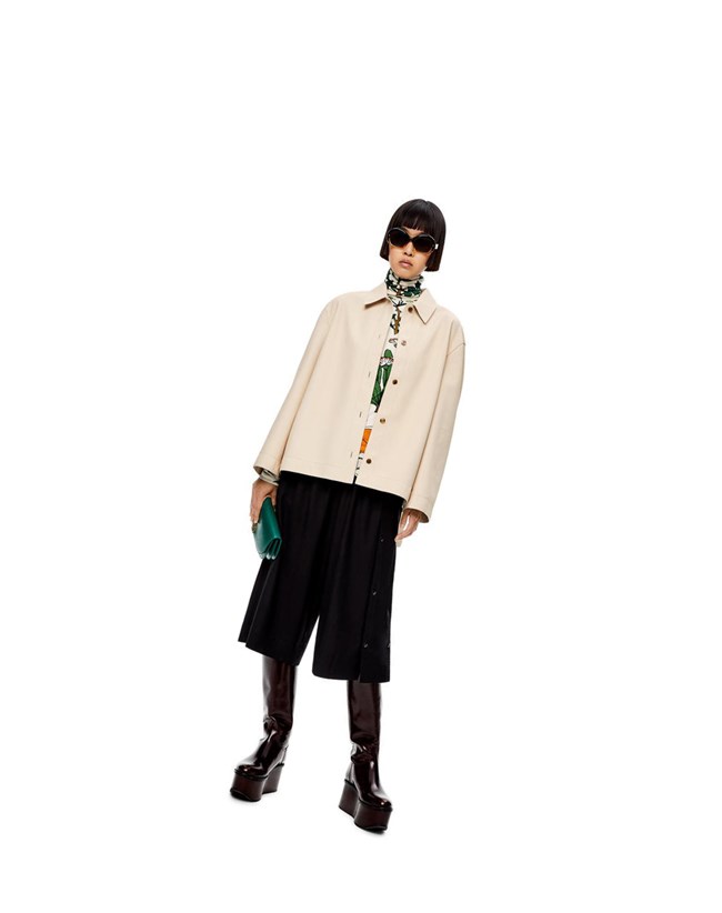 Loewe Tunic shirt in nappa Ecru | MDUXT-0158