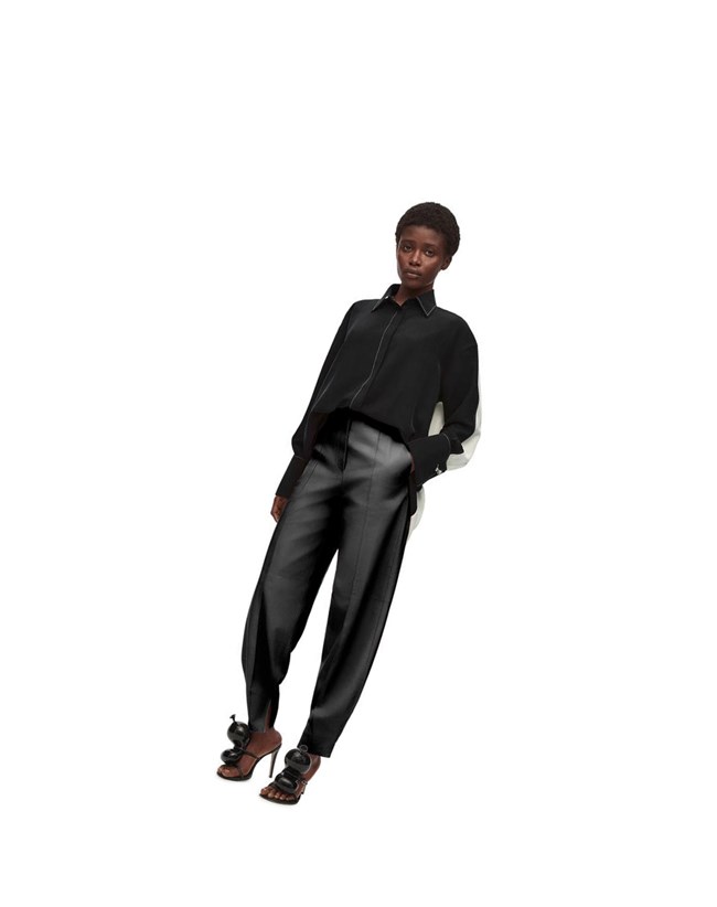 Loewe Tunic shirt in silk Blancos Negros | JLFSZ-5048