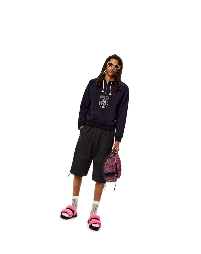 Loewe Utility cargo bermuda shorts in cotton Negros | VCLOD-5629