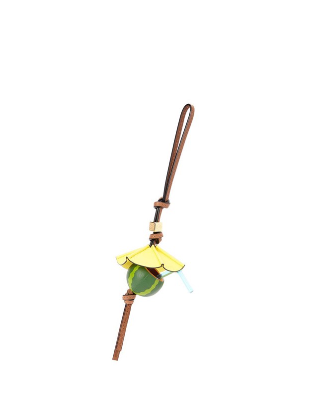 Loewe Watermelon cocktail charm in calfskin and brass Verdes | ZLSAC-4372