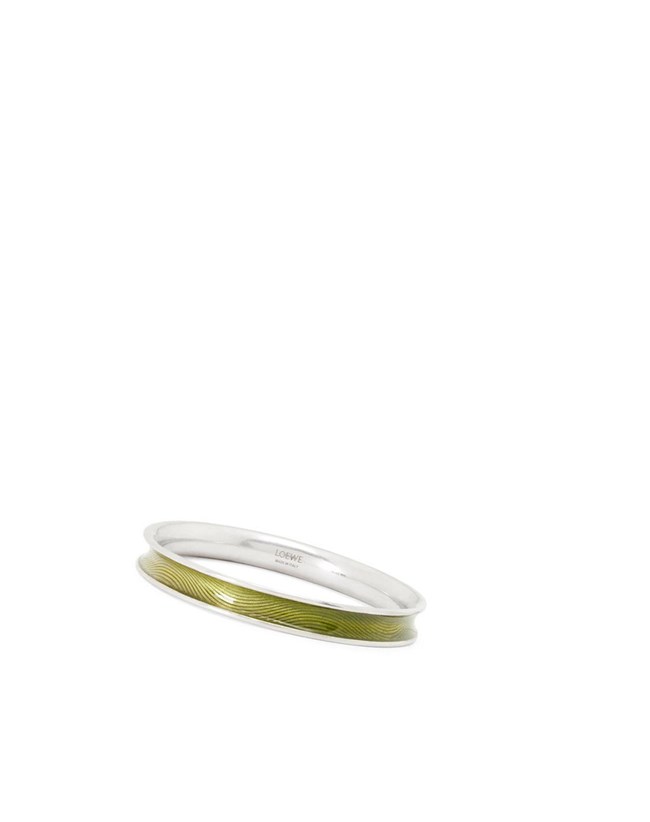 Loewe Wave bangle in sterling silver and enamel Verdes | JMCTI-9643