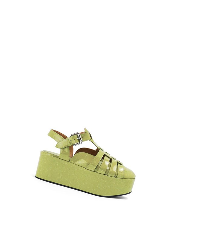 Loewe Wedge sandal in calfskin Verdes | PCKST-7905