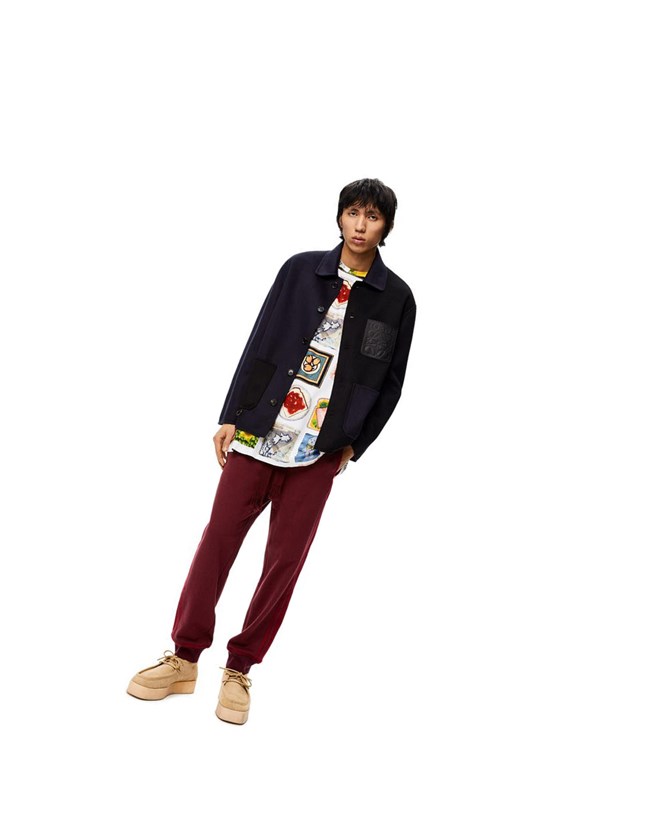 Loewe Workwear jacket in wool and cashmere Azul Marino Azules Negros | IVBCA-6349