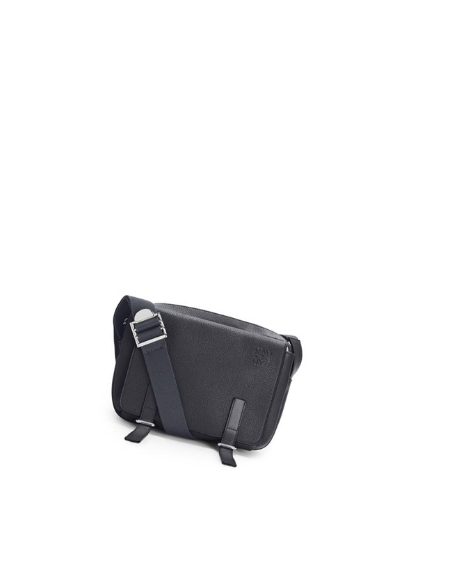 Loewe XS Military messenger bag in soft grained calfskin Anthracite | HPGTN-7649