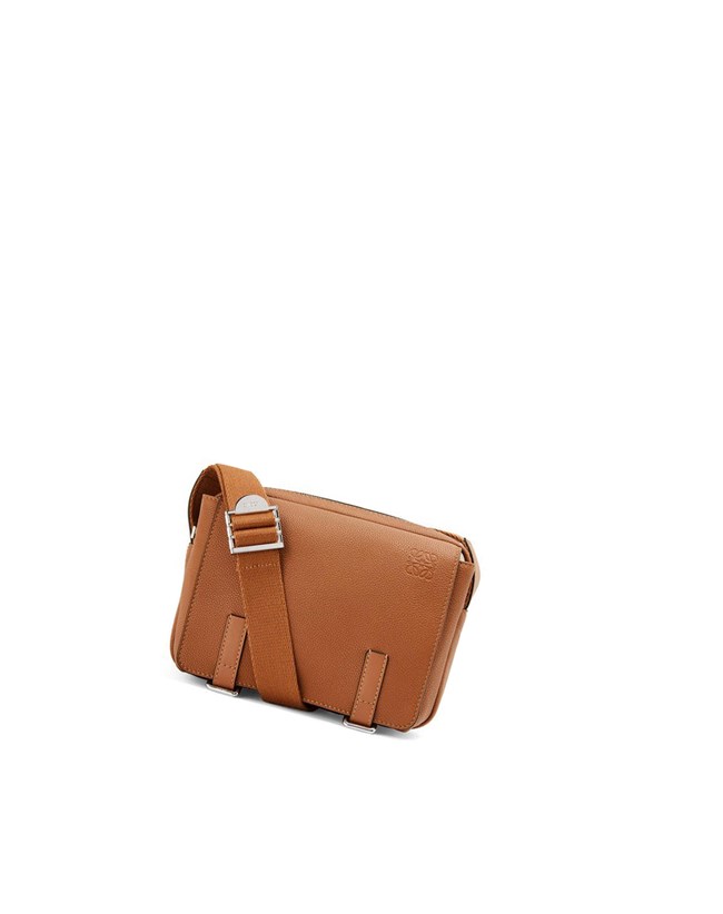 Loewe XS Military messenger bag in soft grained calfskin Tan | MQDSE-9756