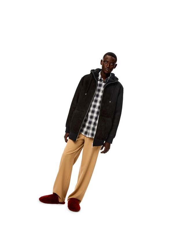 Loewe Zip up hoodie in shearling Negros | ZGSDP-1964