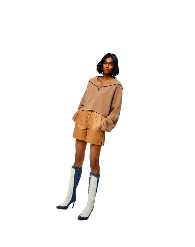 Loewe Zip-up sweater in wool Beige | FETBU-9157